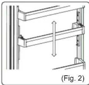 Technical line drawing of a structural frame with a vertical double-headed arrow indicating compression or displacement (no text or symbols).