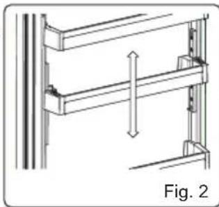 Technical line drawing of a structural frame with vertical supports and a horizontal beam, labeled Fig. 2 (no text or symbols on the diagram itself).