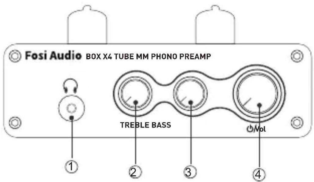 Fosi Audio BOX X4 TUBE MM PHONO PREAMP TREBLE BASS Vol