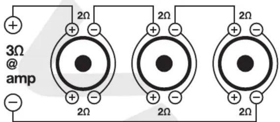 3Ω @ amp + - 2Ω 2Ω 2Ω 2Ω 2Ω 2Ω 2Ω