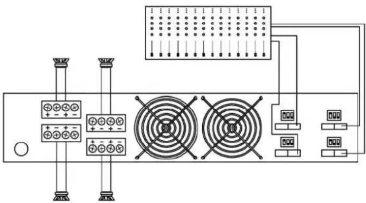 Electrical circuit diagram showing power connections between a server and multiple fans (no text or labels)
