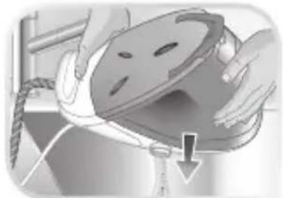 Illustration of hands holding a circular object with a downward arrow, no text or symbols present