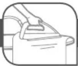 Simple line drawing of a hand holding a tool over a container (no text or symbols)