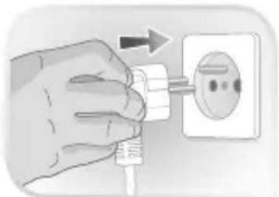 Hand inserting a plug into an electrical outlet (no text or symbols visible)