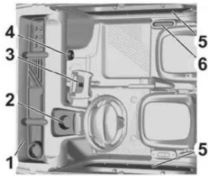 Labeled diagram of a device interior with numbered components for identification