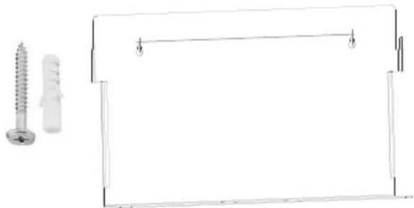 Technical line drawing of a screw and two attached fasteners (no text or symbols)