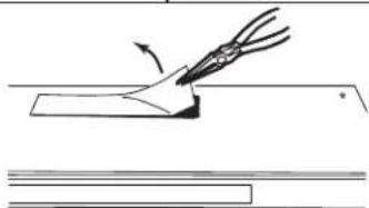 Diagram showing a tool interacting with a surface, no text or symbols present