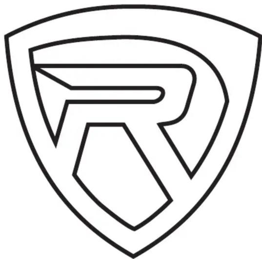 Abstract geometric logo design with a shield and stylized letter R (no text or symbols)