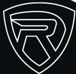 Abstract geometric logo design with a shield-like shape containing stylized letter R (no text or symbols)