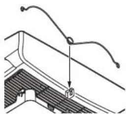 Diagram of a roof structure with curved lines and a downward arrow indicating direction (no text or symbols)