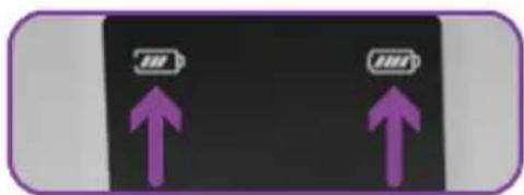 Two purple arrows pointing up on a black background, no text or symbols present