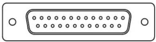 Front view of a D-sub connector (no text or symbols)