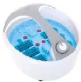 Close-up of a white spherical device with blue internal components and a central control knob, no visible text or symbols.