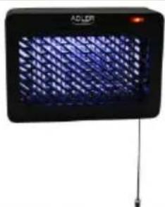 Black rectangular electronic device with a blue mesh screen and antenna, no visible text or symbols.