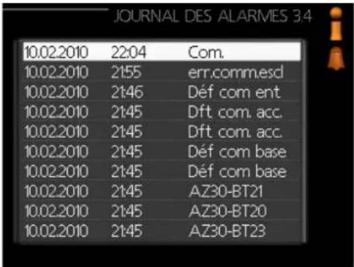 JOURNAL DES ALARMES 3.4 10.02.2010 22:04 Com. 10.02.2010 21:55 err.commesd 10.02.2010 21:46 Déf com ent 10.02.2010 21:45 Dft com acc. 10.02.2010 21:45 Dft com acc. 10.02.2010 21:45 Déf com base 10.02.2010 21:45 Déf com base 10.02.2010 21:45 AZ30-BT21 10.02.2010 21:45 AZ30-BT20 10.02.2010 21:45 AZ30-…