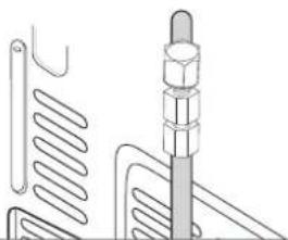 Tuyauterie en plastique (montée) Écrou de compression (monté) Raccord de compression (monté) Bague Extrémité profilée (sous forme d'ampoule) Écrou de compression (1/4 po) Tuyauterie en cuivre (non fournie) Tuyauterie en plastique (non fournie) Tuyau d'alimentation en eau Tuyauterie en acier inoxydab…