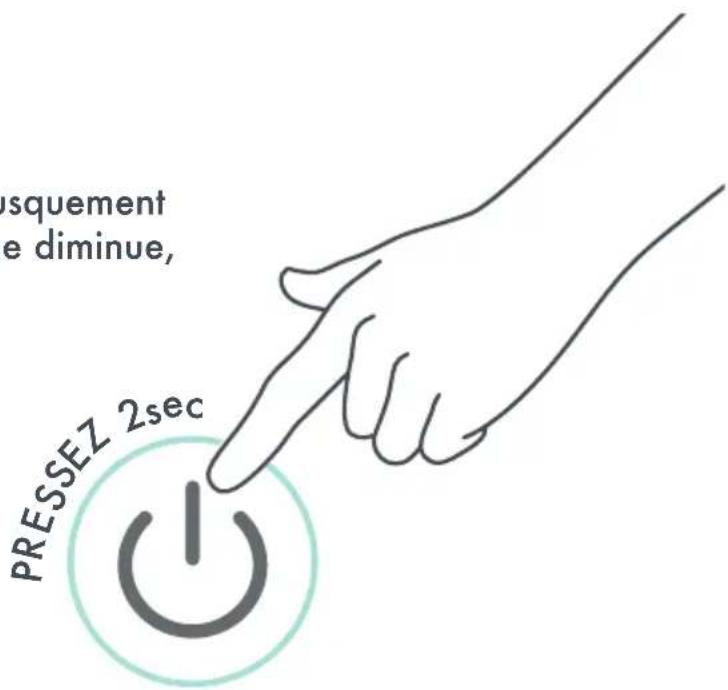 insquement de diminue, PRESSEZ 2sec