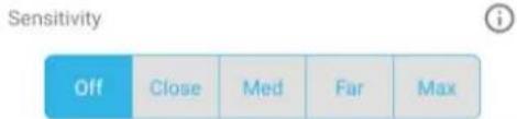 Sensitivity Off Close Med Far Max