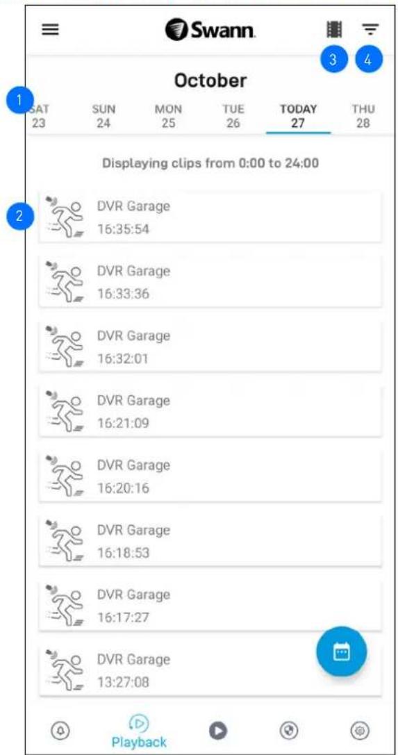 Swann. October SAT SUN MON TUE TODAY THU 23 24 25 26 27 28 Displaying clips from 0:00 to 24:00 DVR Garage 16:35:54 DVR Garage 16:33:36 DVR Garage 16:32:01 DVR Garage 16:21:09 DVR Garage 16:20:16 DVR Garage 16:18:53 DVR Garage 16:17:27 DVR Garage 13:27:08 Playback
