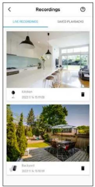 Recordings LIVE RECORDINGS SAVED PLAYBACKS Kitchen 2022 11 14 15 19:00 Backyard 2022 11 14 15/10:19