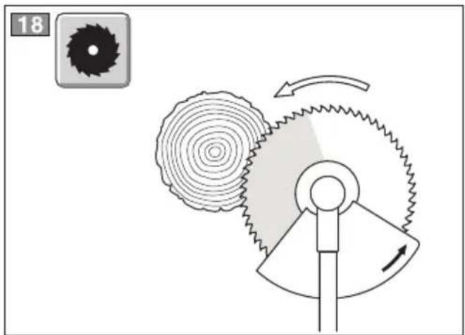 Diagram of a gear and wheel mechanism with motion arrows, no text or symbols present