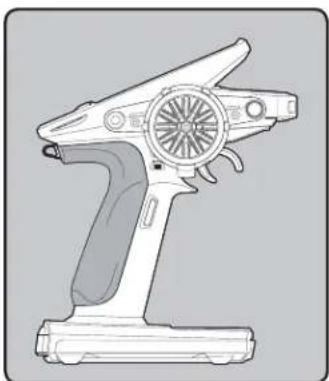 Line drawing of a handheld electric spray gun with control panel and base mount (no text or symbols)