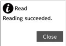i Read Reading succeeded. Close