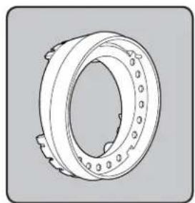 Technical line drawing of a mechanical bearing assembly (no text or symbols)