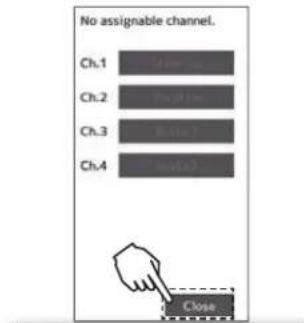 No assignable channel, Ch.1 Ch.2 Ch.3 Ch.4 Close