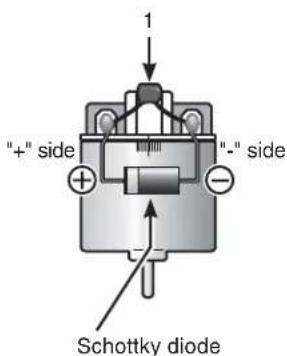 "+" side "-" side Schottky diode