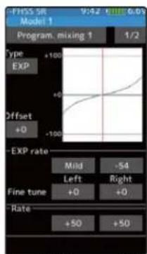 PHSS SR Model 1 Program, mixing 1 1/2 Type EXP +100 +0 Offset +0 -100 EXP rate Mild Left +54 Right Fine tune +0 +0 Rate +50 +50