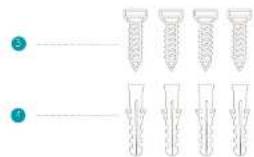 Diagram showing two types of screw-like components with numbered labels 3 and 4, likely illustrating a mechanical or electrical assembly.