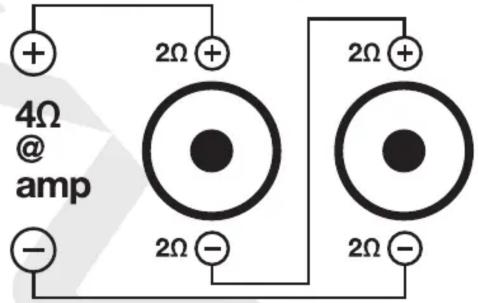 4Ω @ amp + - 2Ω + 2Ω - 2Ω + 2Ω -
