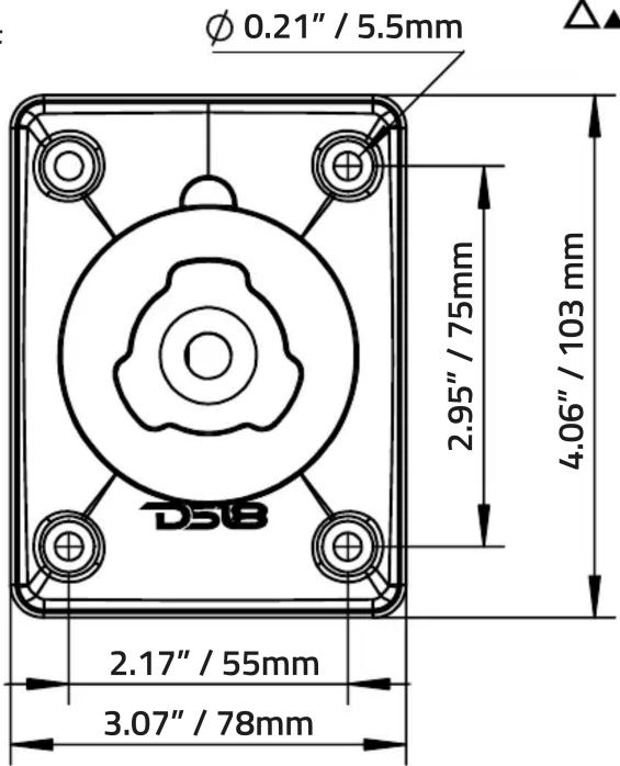 Ø 0.21" / 5.5mm 2.95" / 75mm 4.06" / 103 mm 2.17" / 55mm 3.07" / 78mm