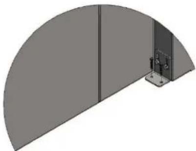 3D diagram of a semi-circular structure with internal components and a small inset view (no text or symbols)