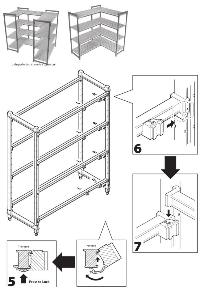 u-shaped unit starter unit + corner unit 6 5 ↑ Press to Lock 7