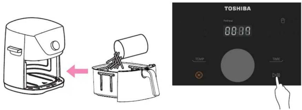 TOSHIBA Preheat 00:00 TEMP TIME 00