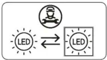 graph TD A["LED"] <--> B["Robot Icon"] style A fill:#f9f,stroke:#333 style B fill:#bbf,stroke:#333