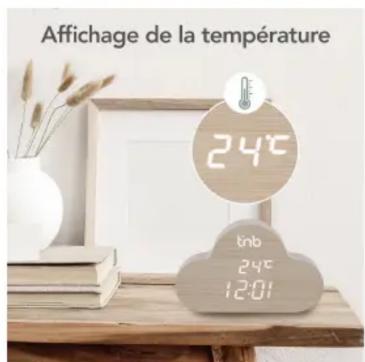 Affichage de la température 24°C tnb 24°C 12:01