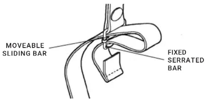 MOVEABLE SLIDING BAR FIXED SERRATED BAR