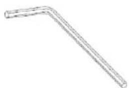 Simple line drawing of a bent pipe or rod (no text or symbols)