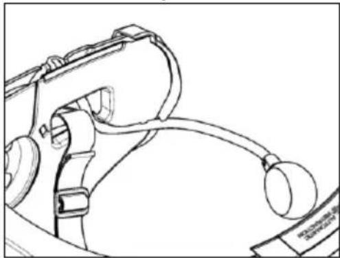 Line drawing of a robotic arm with attached sensors and a circular head (no text or symbols)