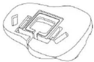 Line drawing of a mechanical component or housing with no visible text or symbols