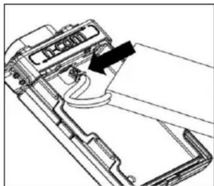 Technical line drawing of a mechanical component with internal structure and directional arrow (no text or symbols)