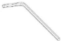 Simple line drawing of a bent pipe or rod (no text or symbols)