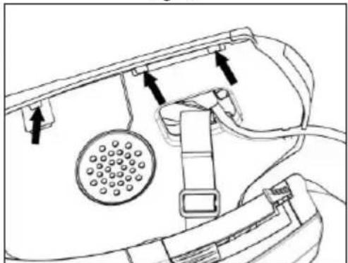 Technical diagram of a handheld device with labeled parts and directional arrows indicating movement (no text or symbols present)