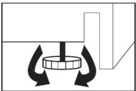 Pure mechanical diagram showing a rotating component with bidirectional arrows, no text or symbols present