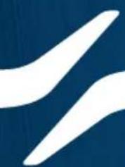 Abstract blue background with two white curved shapes (no text or symbols)