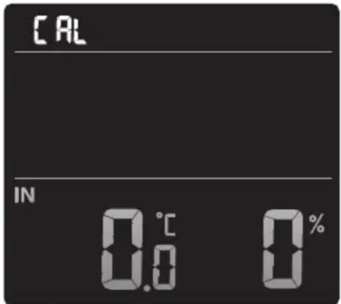 CAL IN 0.0 °C 0 %