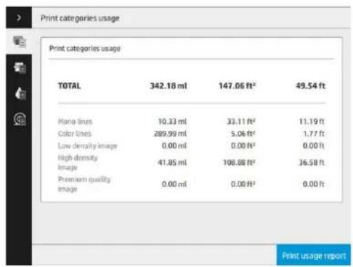 HP PageWide XL 4600 - Obtenir des informations sur l'usage - 2